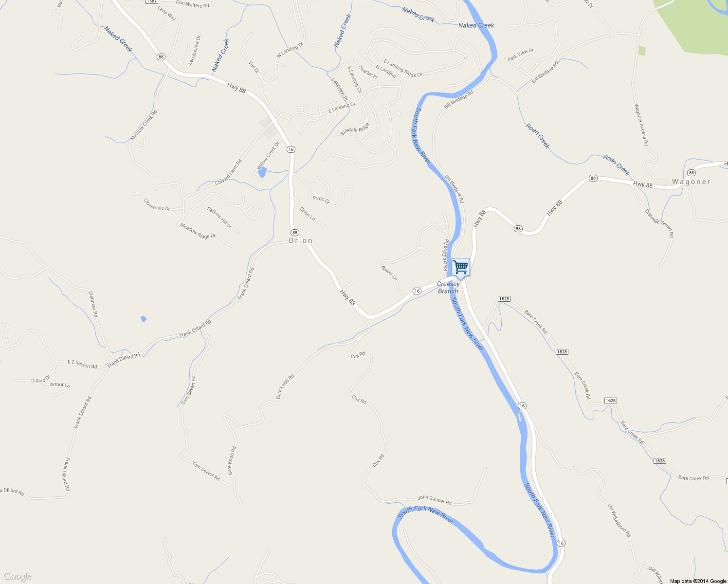 map of restaurants, bars, coffee shops, grocery stores, and more near 2671 Highway 16 in Jefferson