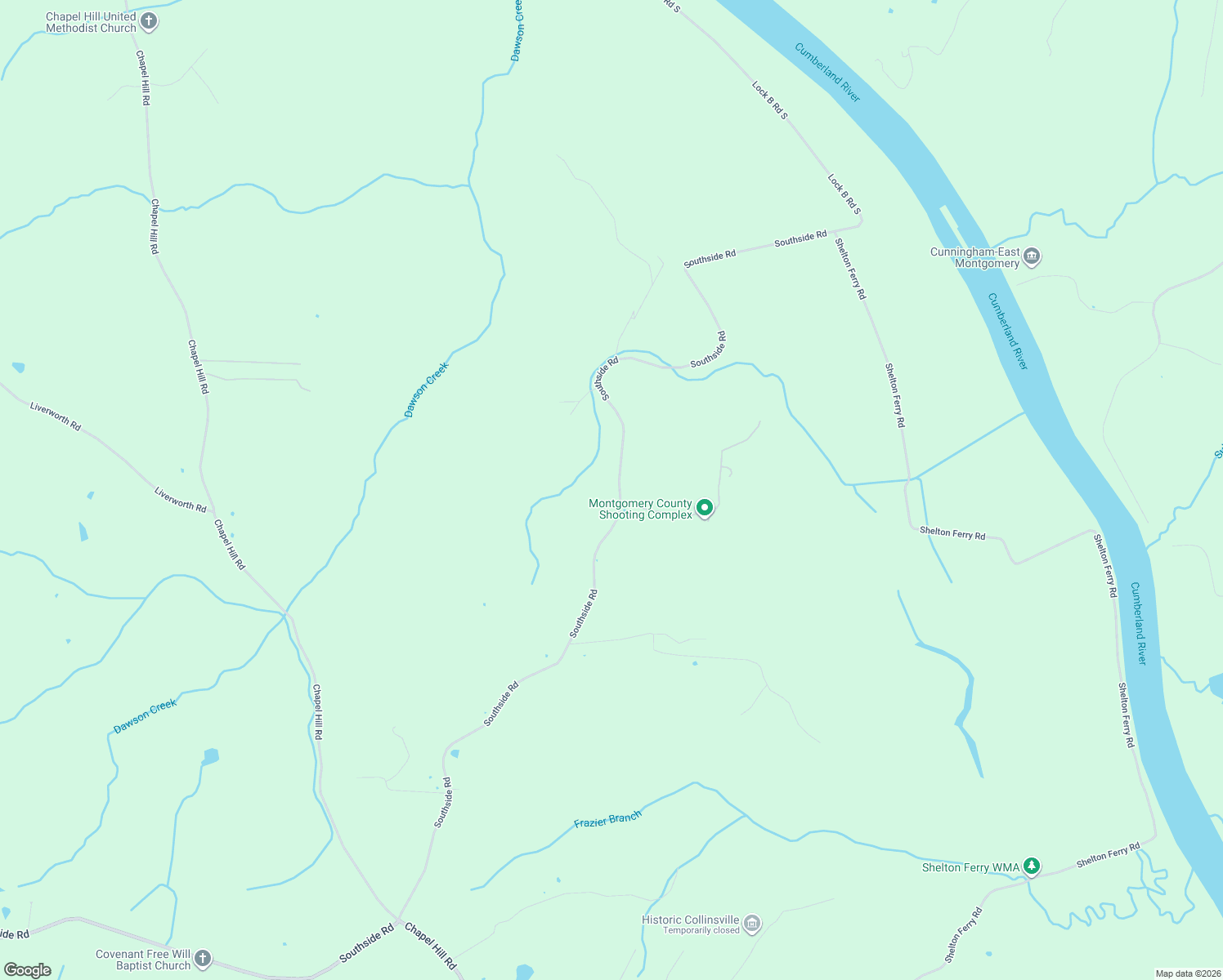 map of restaurants, bars, coffee shops, grocery stores, and more near 4151 Southside Road in Southside