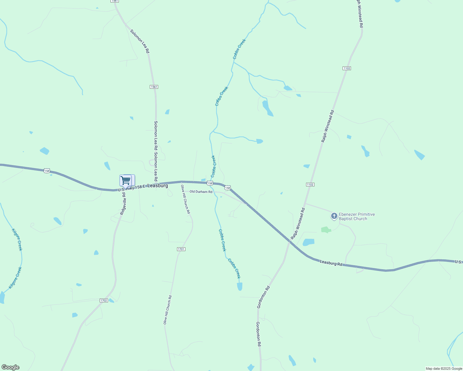 map of restaurants, bars, coffee shops, grocery stores, and more near 9410 Leasburg Road in Leasburg