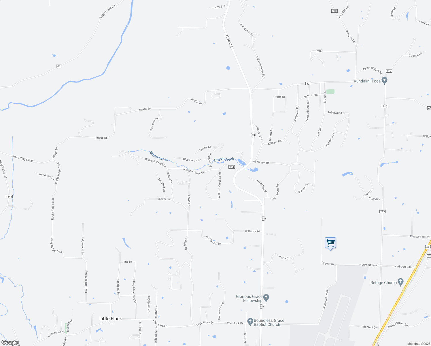 map of restaurants, bars, coffee shops, grocery stores, and more near 4888 West Brush Creek Loop in Rogers