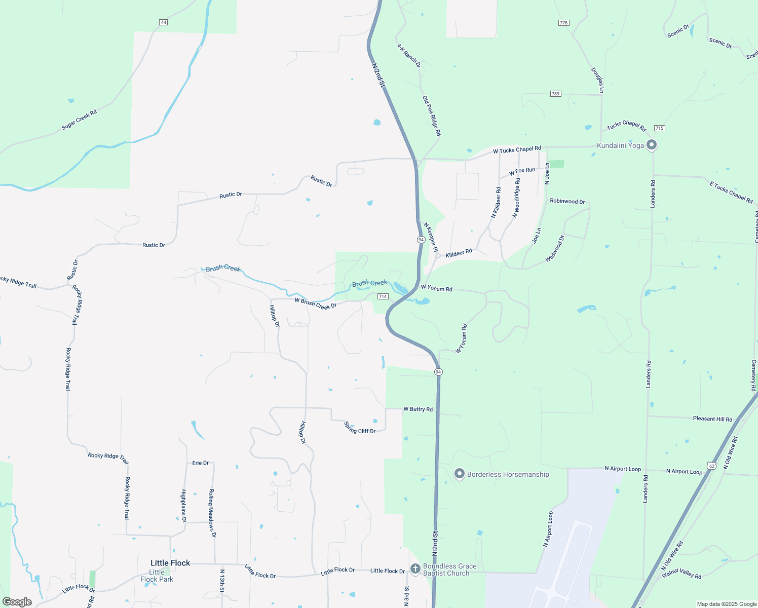 map of restaurants, bars, coffee shops, grocery stores, and more near 4814-4914 North 2nd Street in Rogers