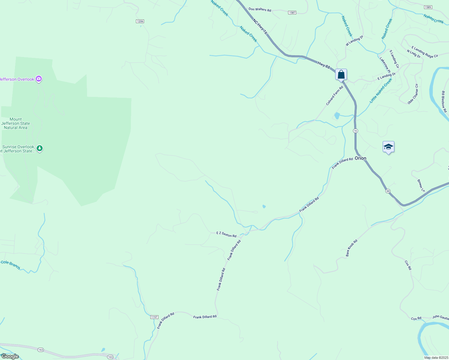 map of restaurants, bars, coffee shops, grocery stores, and more near 534 Dishman Road in Jefferson