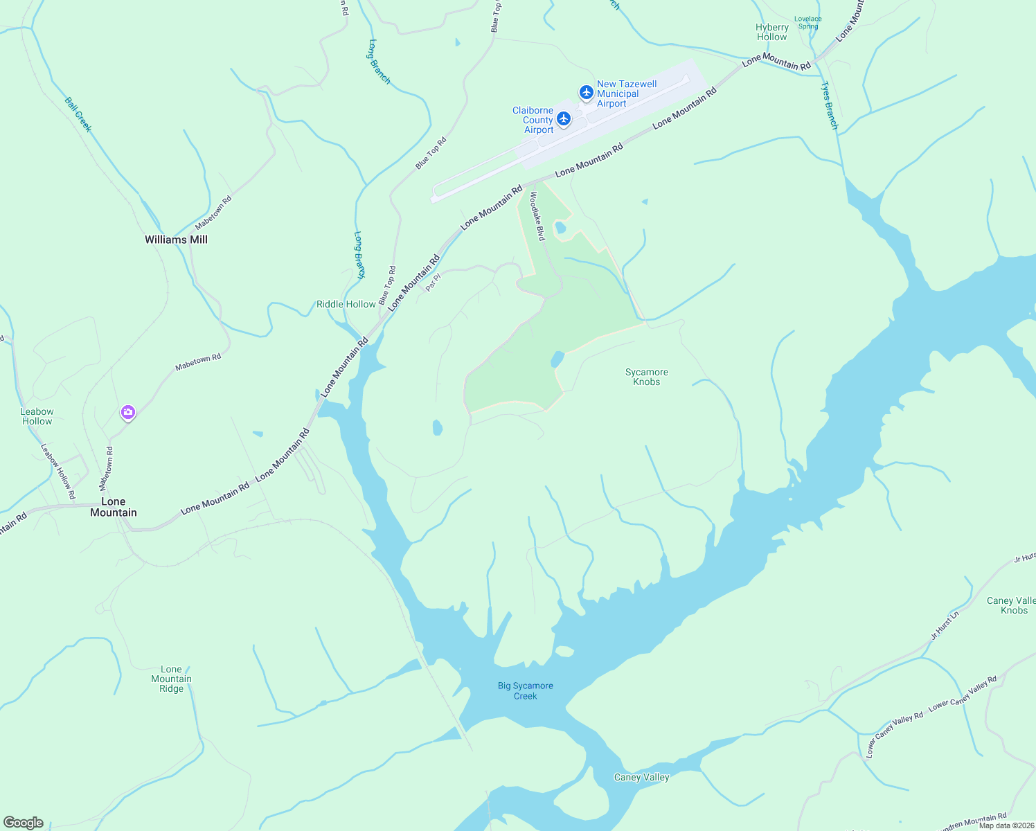 map of restaurants, bars, coffee shops, grocery stores, and more near 214 Eagles Ridge in Tazewell