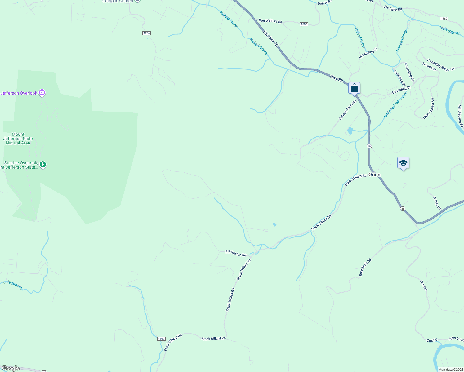 map of restaurants, bars, coffee shops, grocery stores, and more near 534 Dishman Road in Jefferson