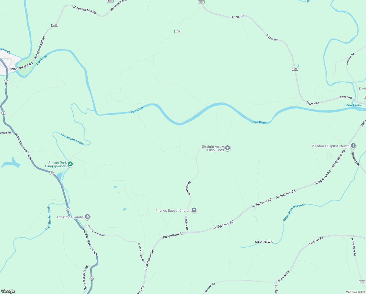 map of restaurants, bars, coffee shops, grocery stores, and more near 1150 Mary Ann Road in Walnut Cove