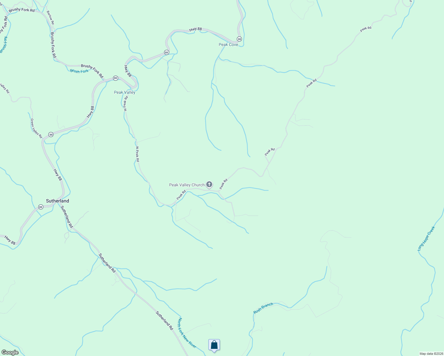 map of restaurants, bars, coffee shops, grocery stores, and more near 3616 Peak Road in Creston