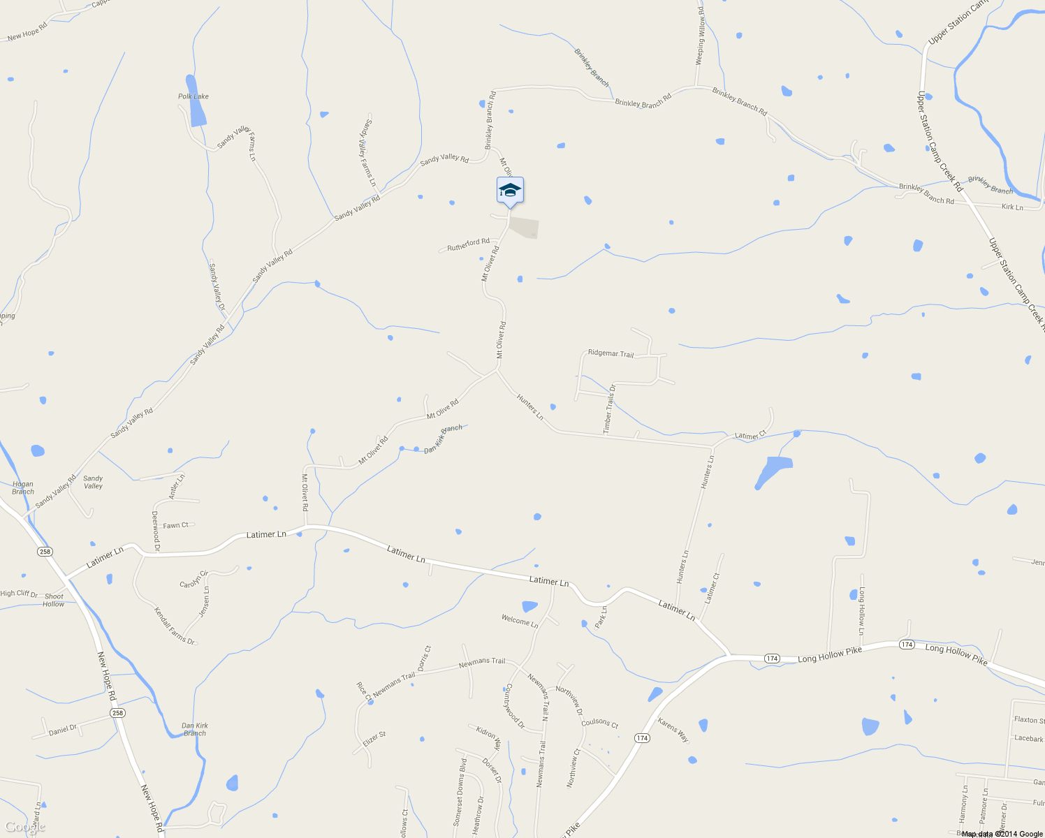 map of restaurants, bars, coffee shops, grocery stores, and more near 343 Hunters Lane in Hendersonville