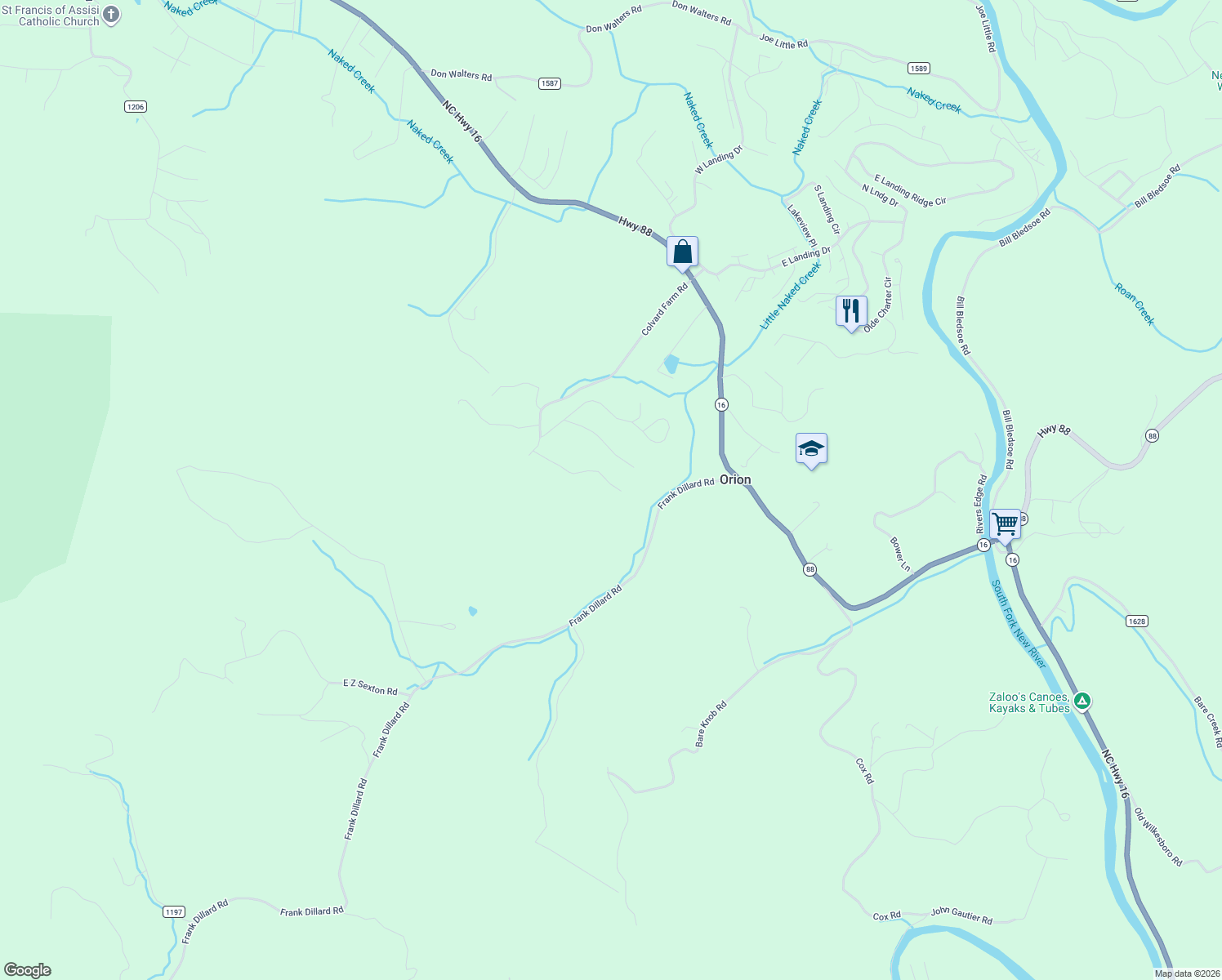 map of restaurants, bars, coffee shops, grocery stores, and more near 361-449 Meadow Ridge Drive in Jefferson