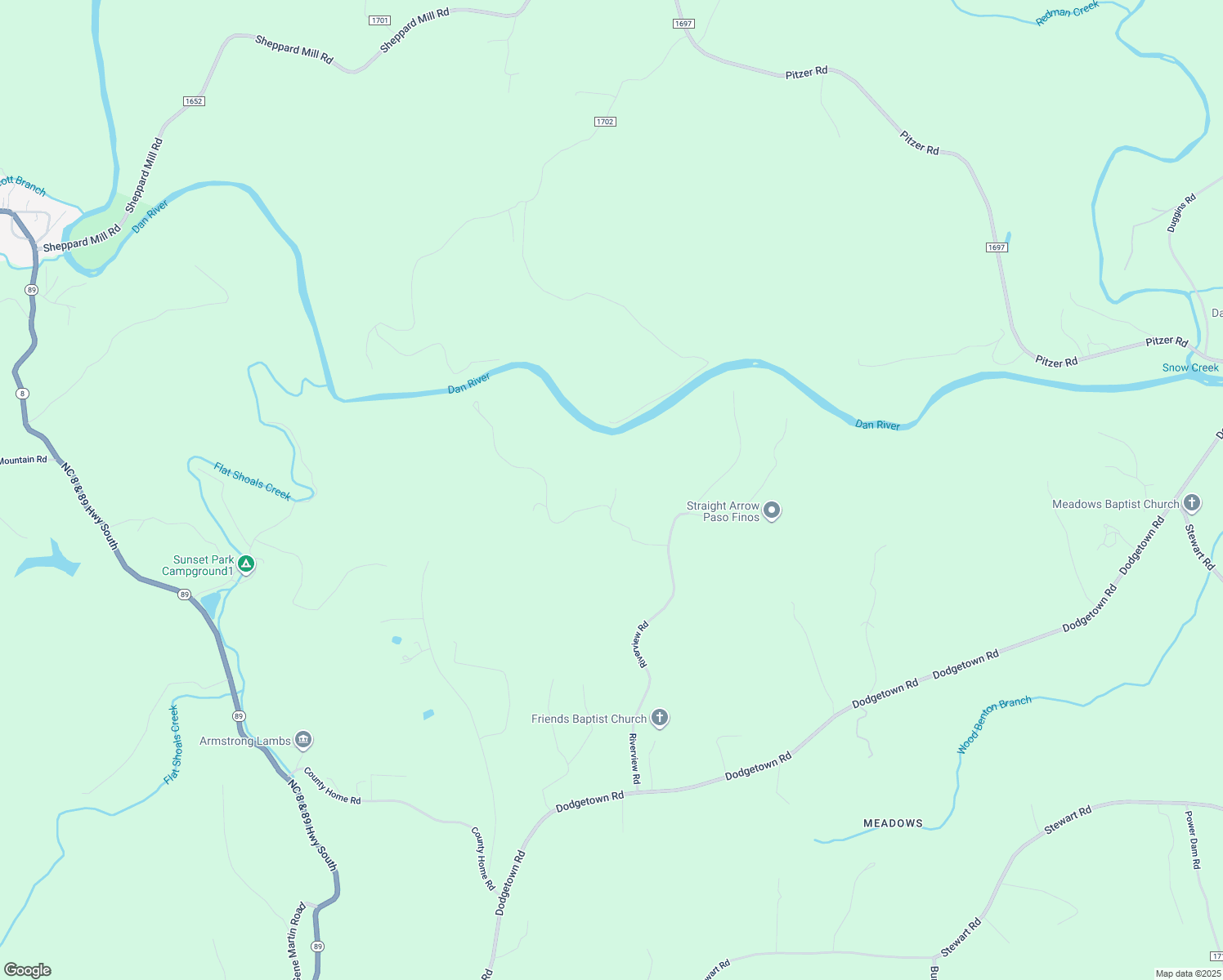 map of restaurants, bars, coffee shops, grocery stores, and more near 1150 Mary Ann Road in Walnut Cove