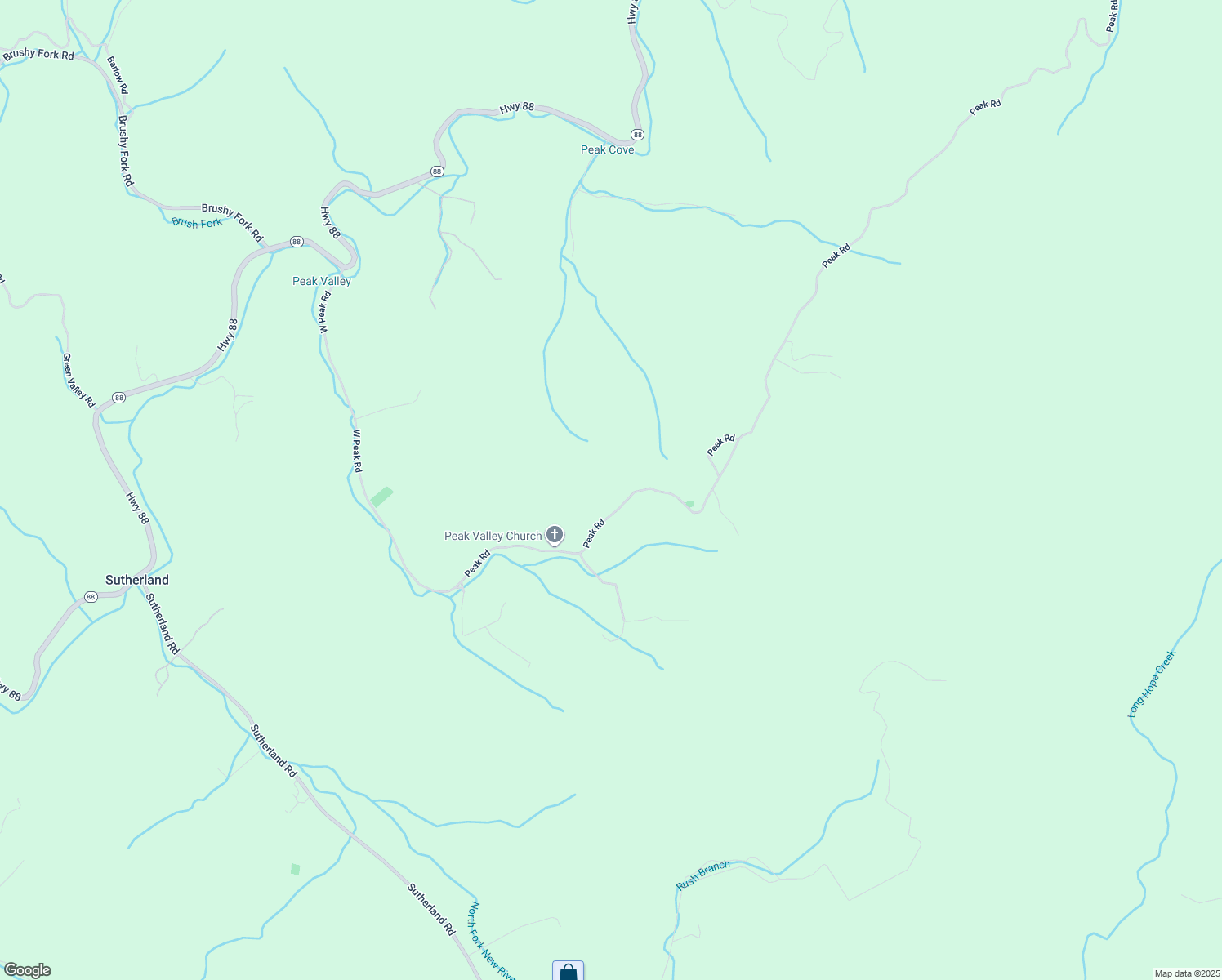 map of restaurants, bars, coffee shops, grocery stores, and more near Peak Road in Creston