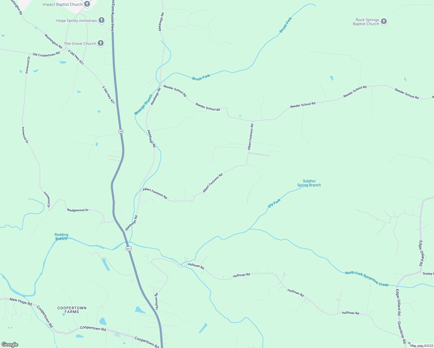 map of restaurants, bars, coffee shops, grocery stores, and more near 4824 Albert Fentress Road in Greenbrier