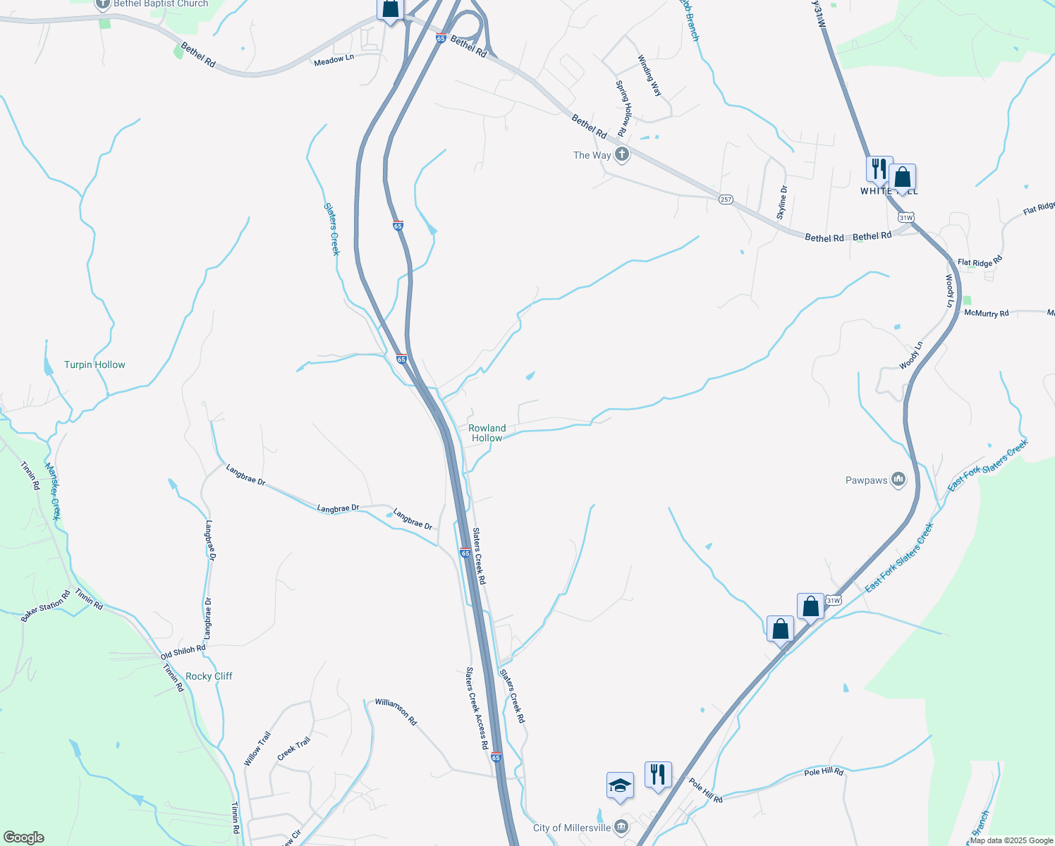 map of restaurants, bars, coffee shops, grocery stores, and more near 134 Henry Road in Goodlettsville