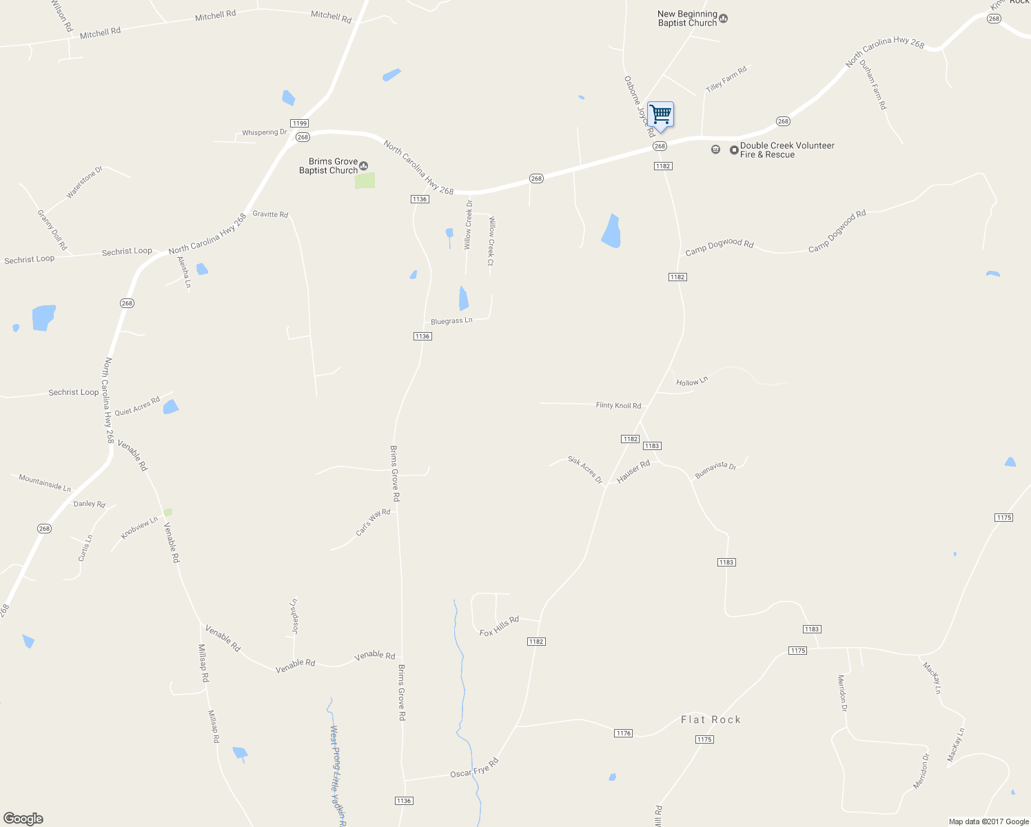 map of restaurants, bars, coffee shops, grocery stores, and more near 1185 Flinty Knoll Road in Pinnacle