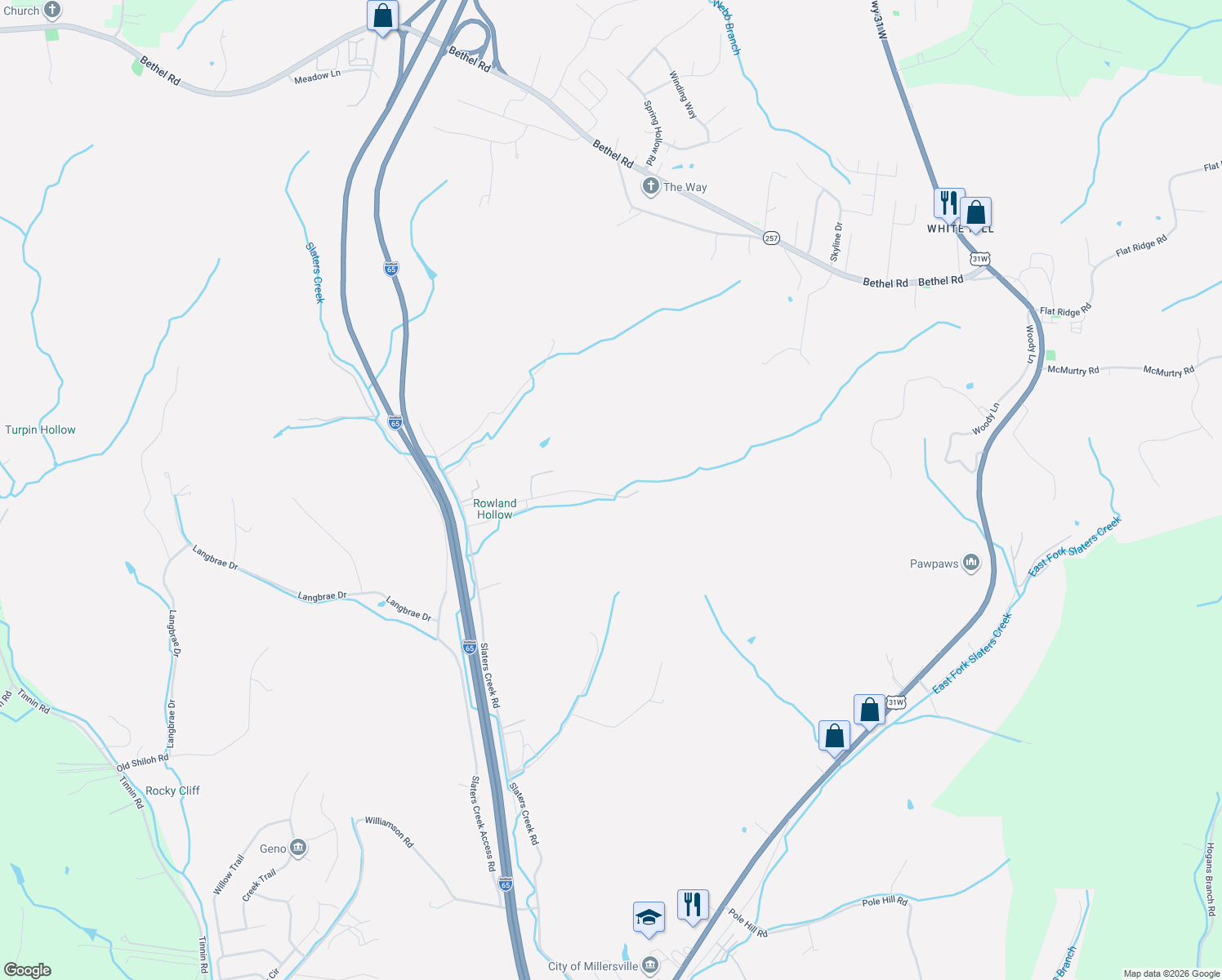 map of restaurants, bars, coffee shops, grocery stores, and more near 183 Henry Road in Goodlettsville