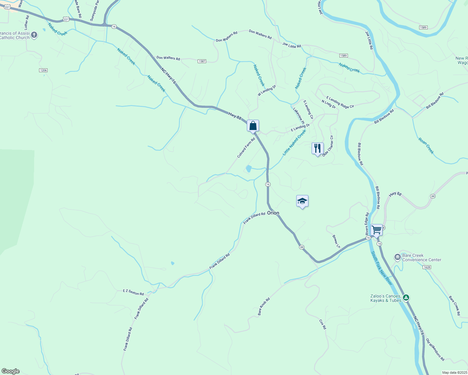 map of restaurants, bars, coffee shops, grocery stores, and more near 389 Chestnut Ridge Drive in Jefferson