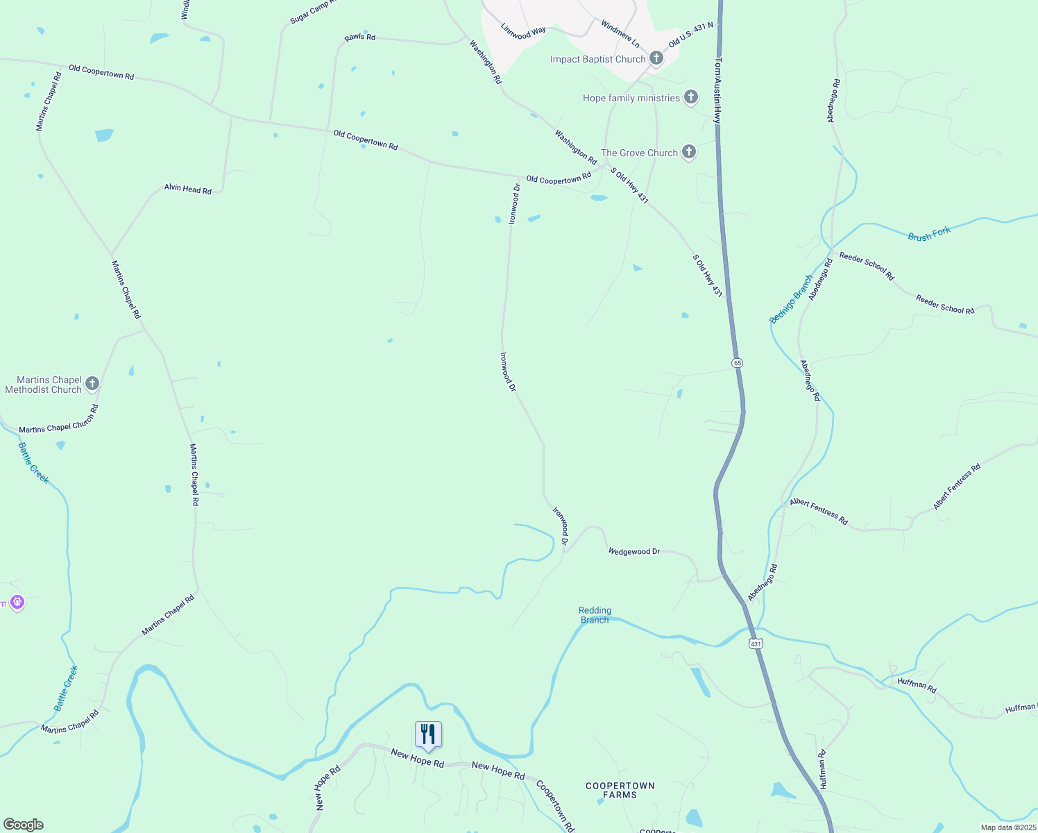 map of restaurants, bars, coffee shops, grocery stores, and more near 4144 Ironwood Dr in Greenbrier