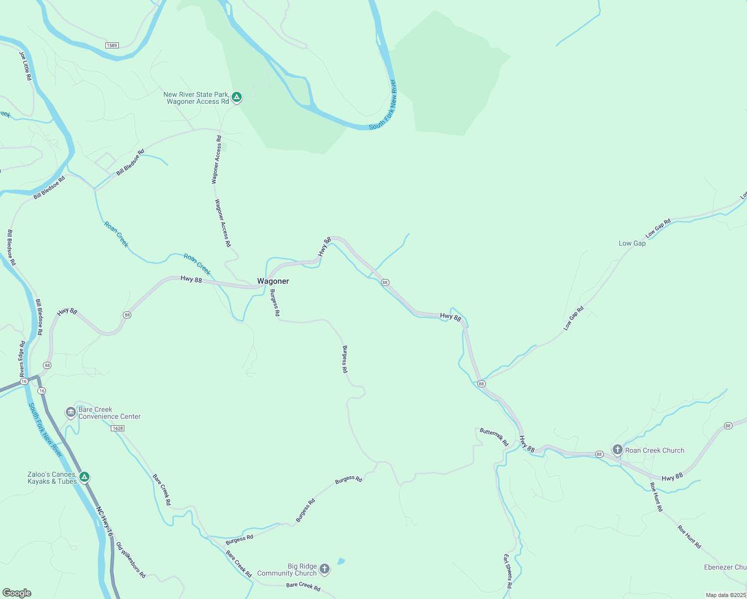 map of restaurants, bars, coffee shops, grocery stores, and more near 2550 North Carolina 88 in Jefferson