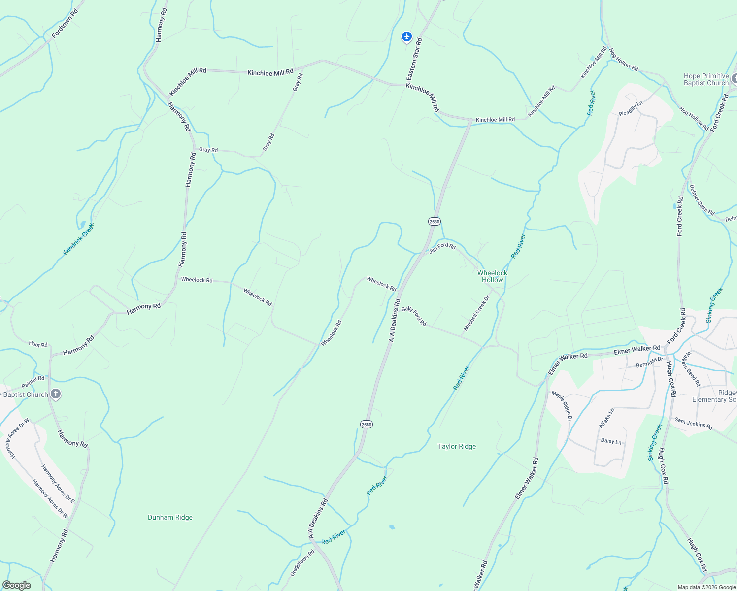 map of restaurants, bars, coffee shops, grocery stores, and more near 182 Wheelock Road in Jonesborough