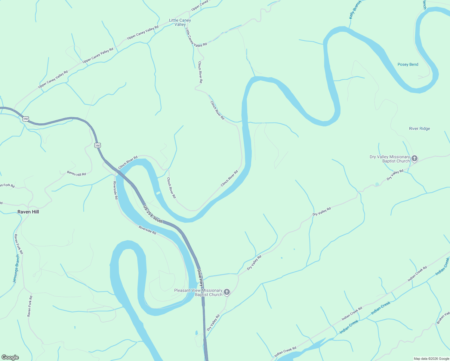 map of restaurants, bars, coffee shops, grocery stores, and more near 779 Clinch River Road in Tazewell