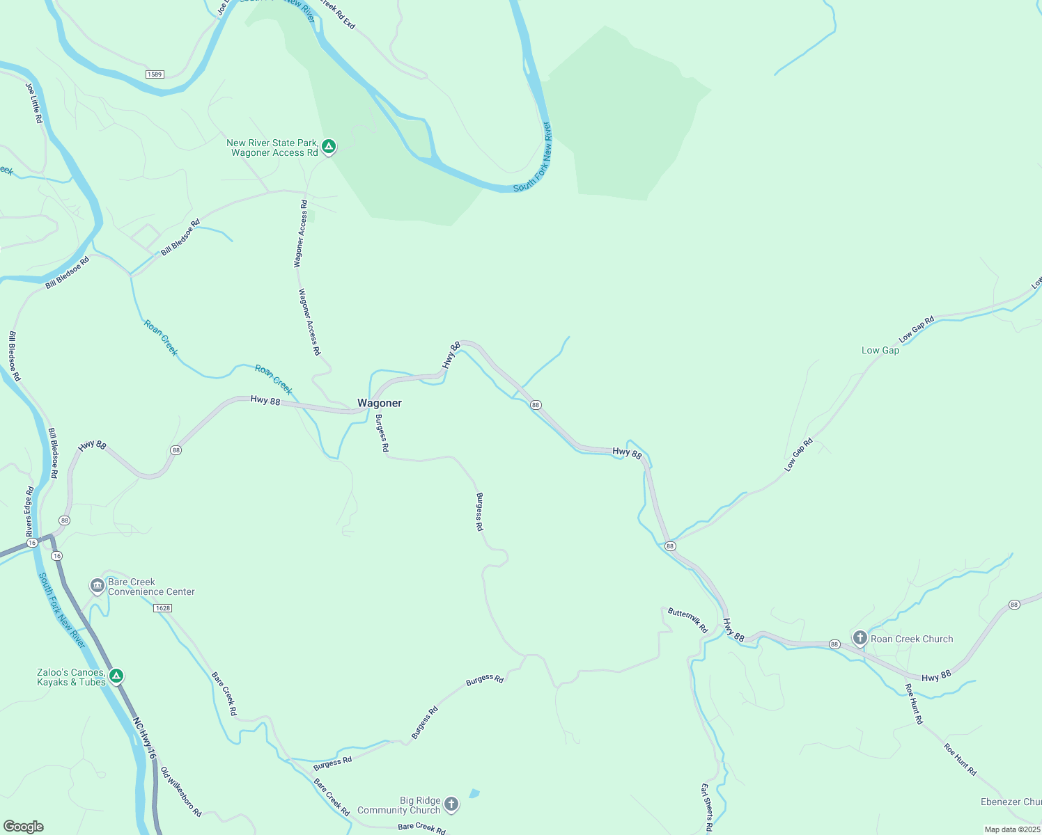 map of restaurants, bars, coffee shops, grocery stores, and more near 2550 North Carolina 88 in Jefferson