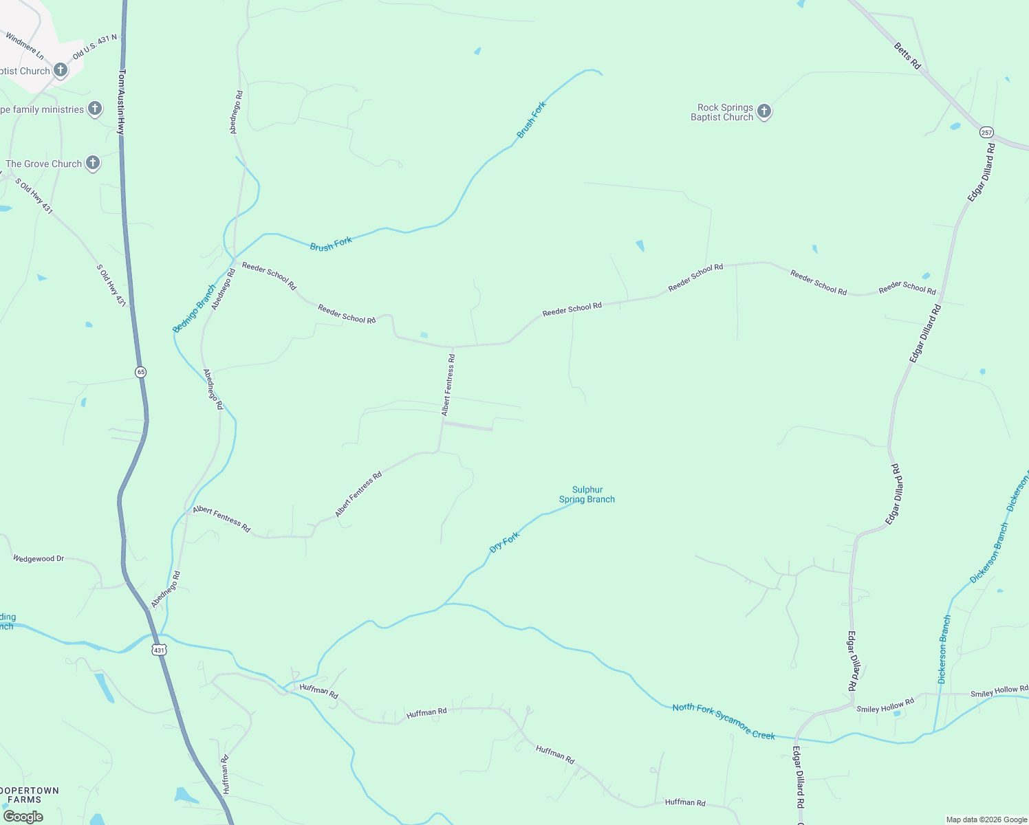 map of restaurants, bars, coffee shops, grocery stores, and more near 4925 Albert Fentress Road in Greenbrier