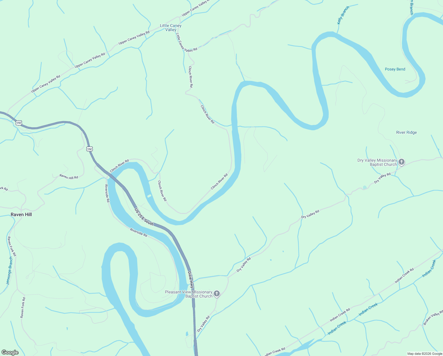 map of restaurants, bars, coffee shops, grocery stores, and more near 779 Clinch River Road in Tazewell