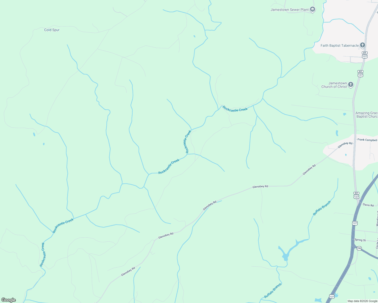 map of restaurants, bars, coffee shops, grocery stores, and more near in Jamestown