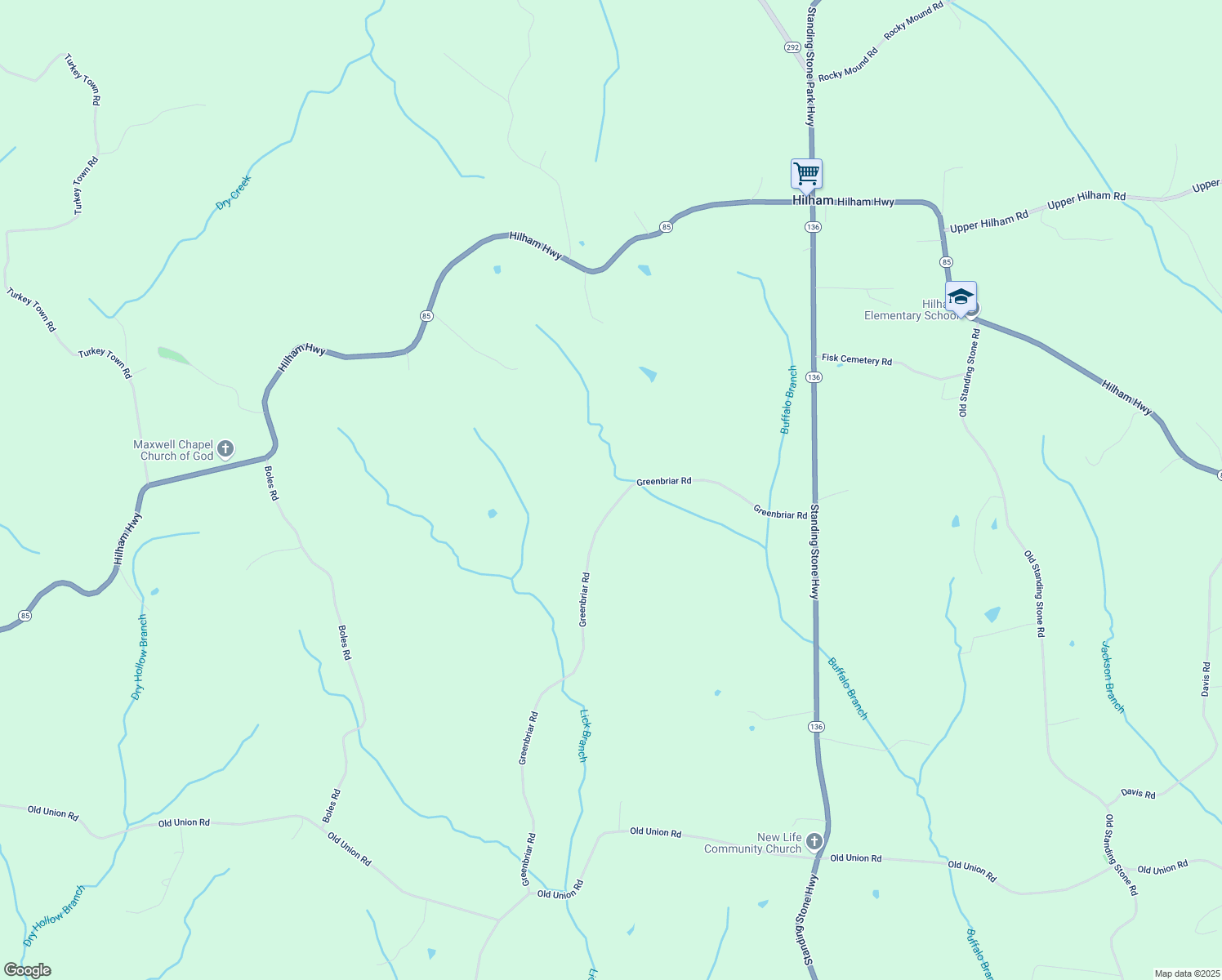 map of restaurants, bars, coffee shops, grocery stores, and more near 240 Greenbriar Rd in Overton