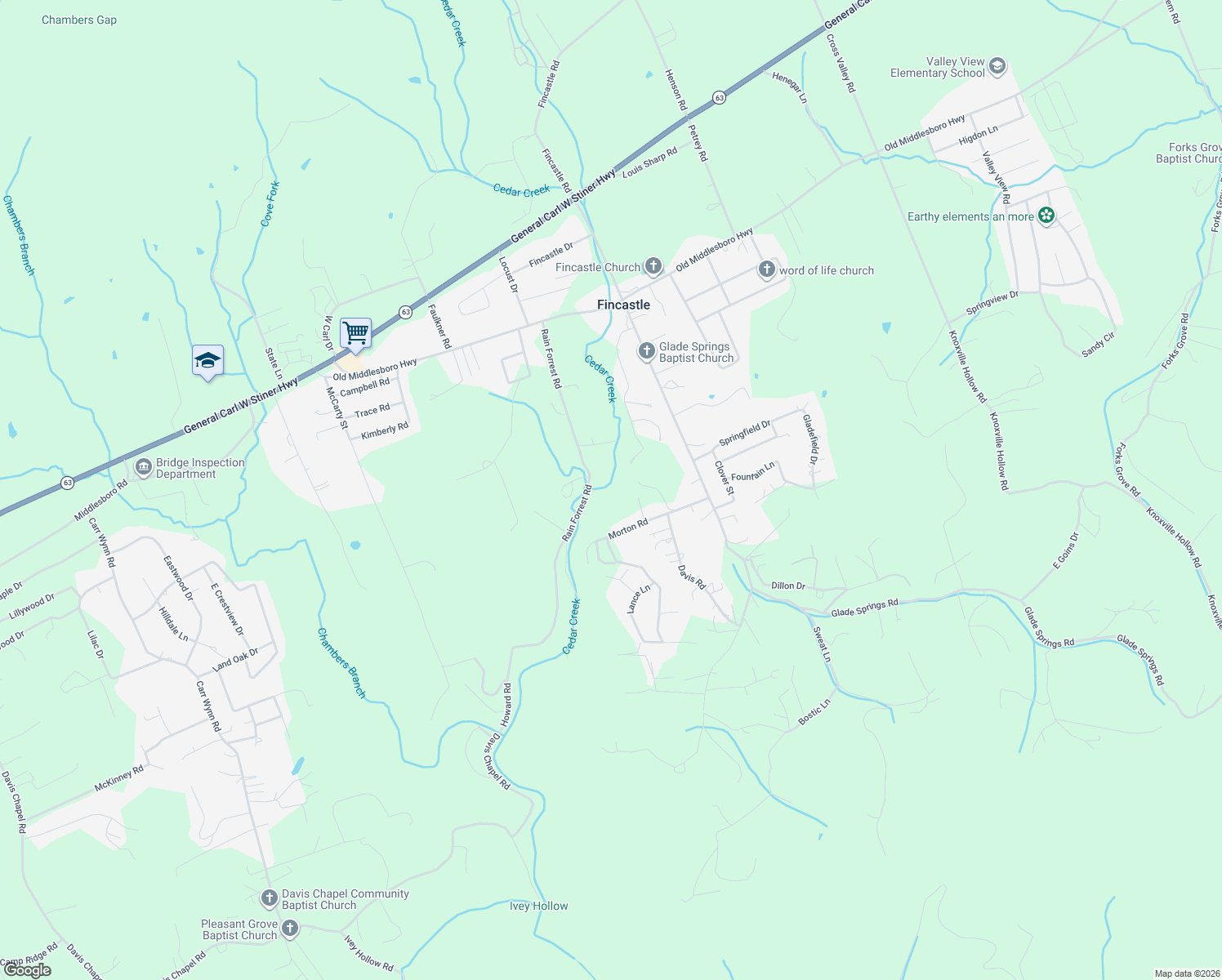 map of restaurants, bars, coffee shops, grocery stores, and more near 200 Morton Road in LaFollette