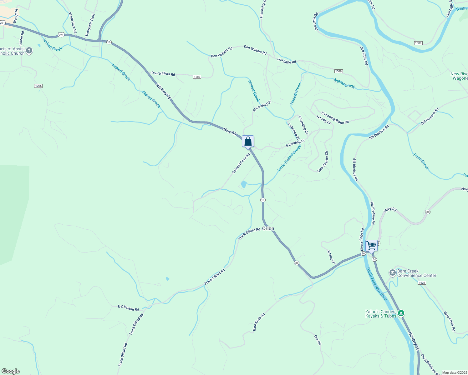 map of restaurants, bars, coffee shops, grocery stores, and more near 348 Willow Creek Drive in Jefferson