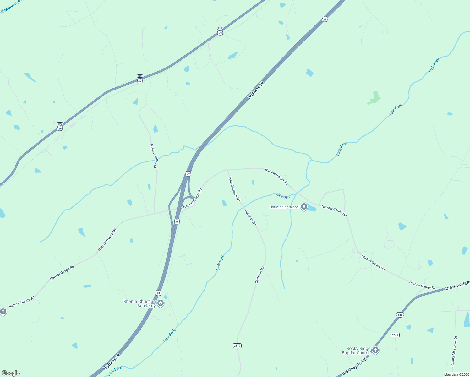 map of restaurants, bars, coffee shops, grocery stores, and more near 1077 Garrison Road in Reidsville