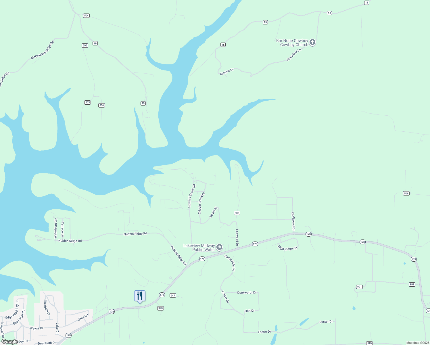 map of restaurants, bars, coffee shops, grocery stores, and more near 128 Golden Acre Road in Midway