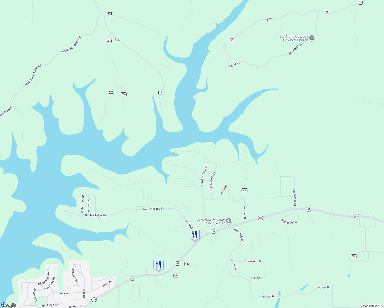 map of restaurants, bars, coffee shops, grocery stores, and more near 15 Zimmer Trail in Midway