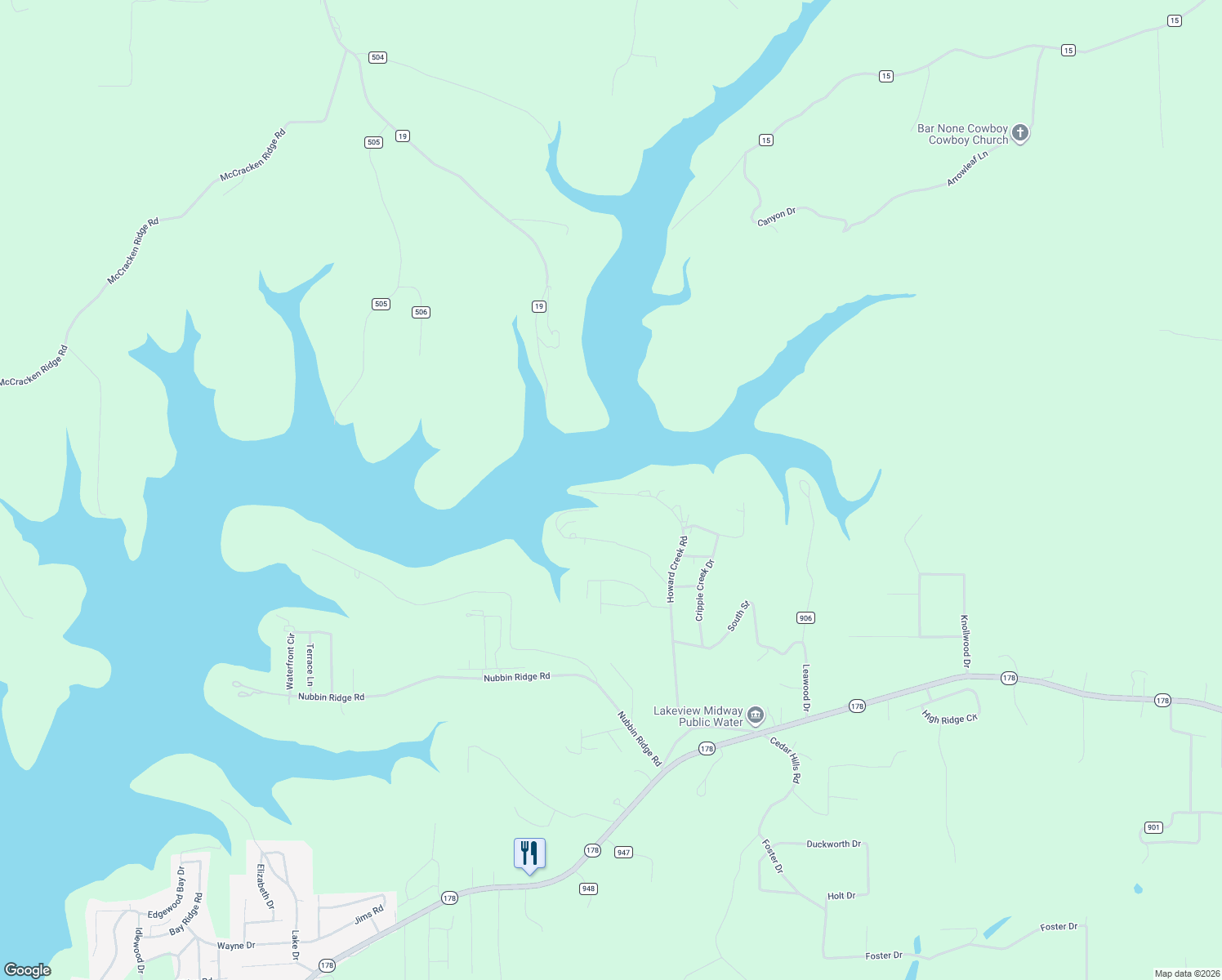 map of restaurants, bars, coffee shops, grocery stores, and more near 15 Zimmer Trail in Midway