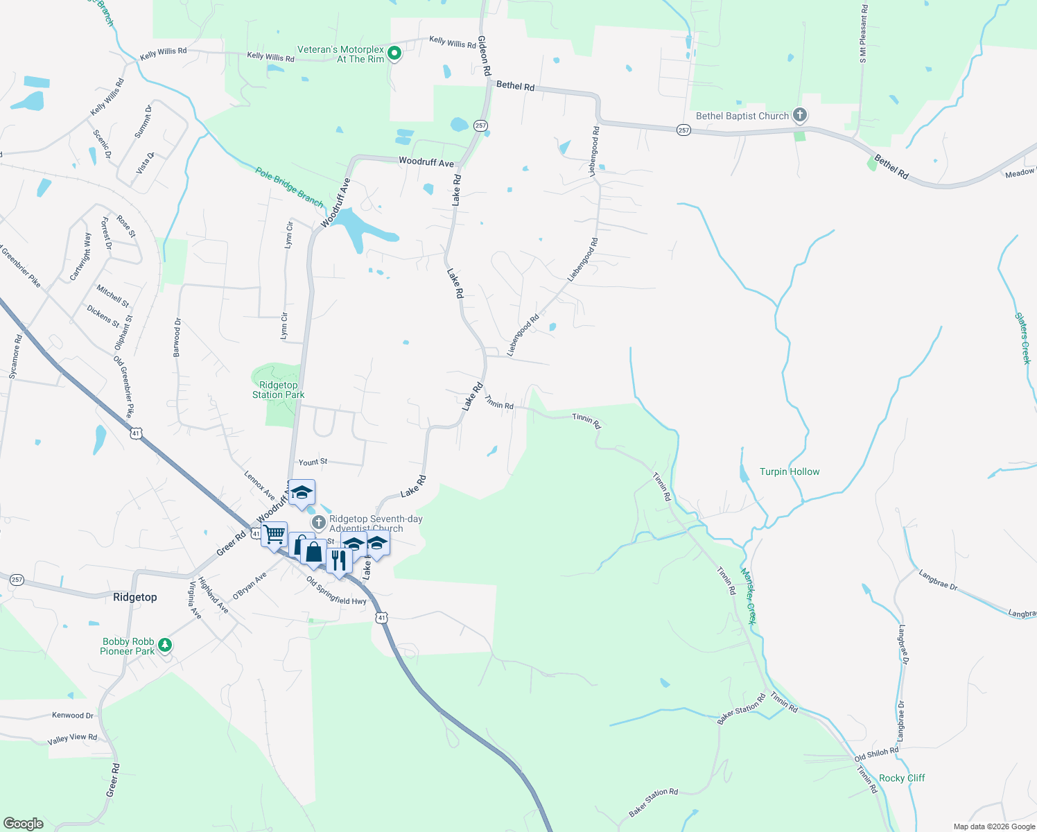 map of restaurants, bars, coffee shops, grocery stores, and more near 477 Tinnin Road in Goodlettsville