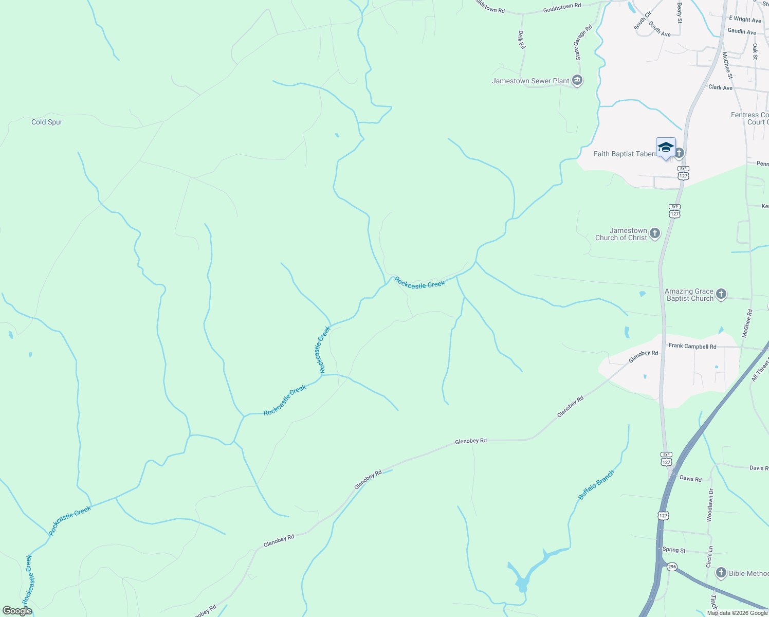 map of restaurants, bars, coffee shops, grocery stores, and more near 3481 Apache Road in Jamestown