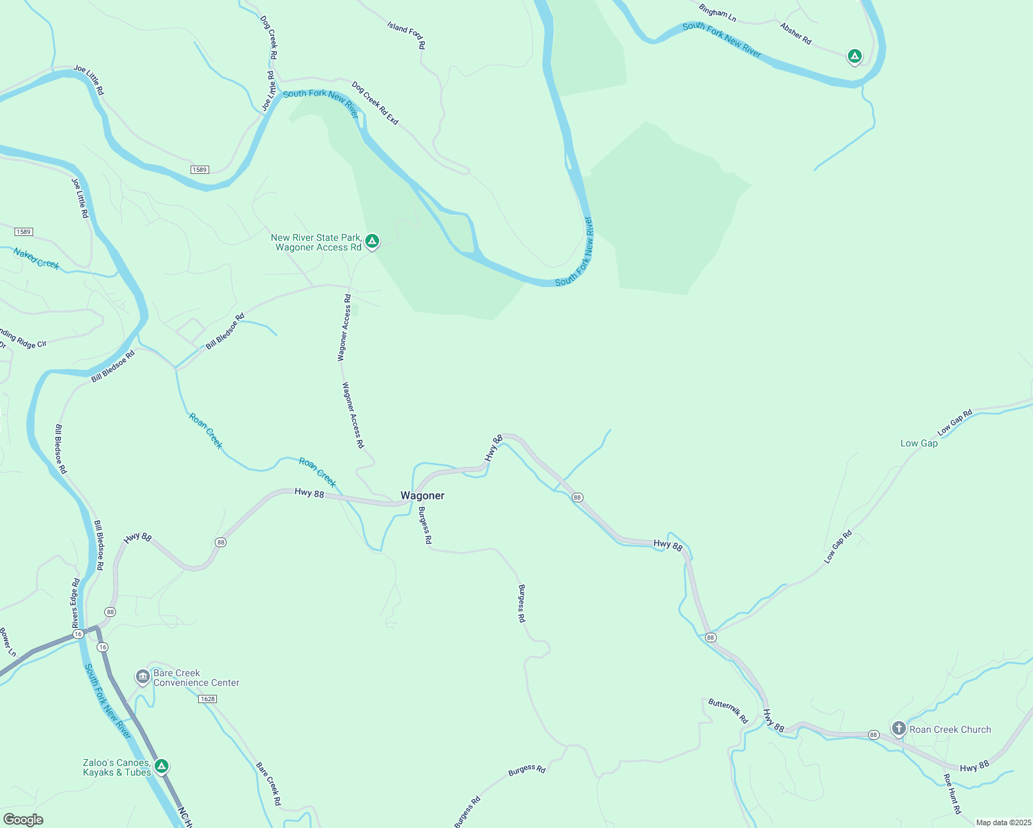 map of restaurants, bars, coffee shops, grocery stores, and more near 2299 North Carolina 88 in Jefferson