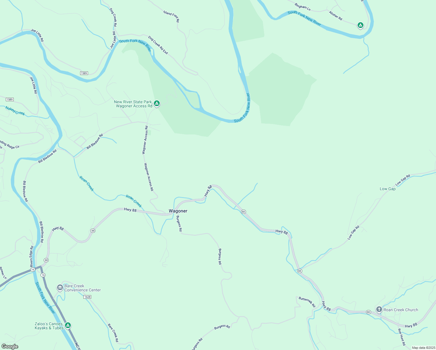 map of restaurants, bars, coffee shops, grocery stores, and more near 2299 North Carolina 88 in Jefferson