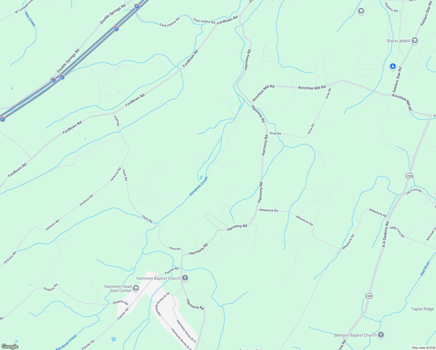 map of restaurants, bars, coffee shops, grocery stores, and more near 213 Hulse Road in Jonesborough