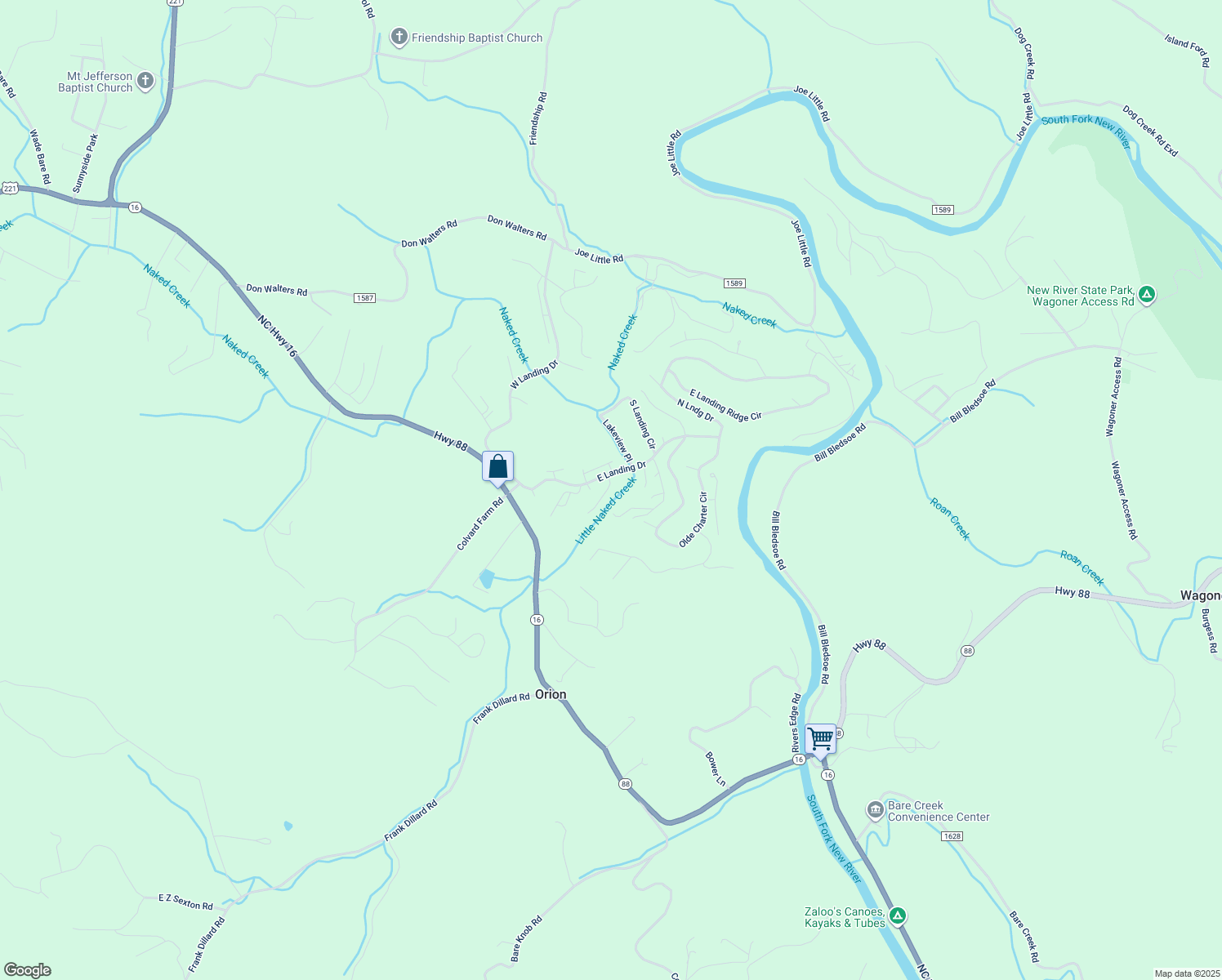 map of restaurants, bars, coffee shops, grocery stores, and more near 143 Muirfield Lane in Jefferson