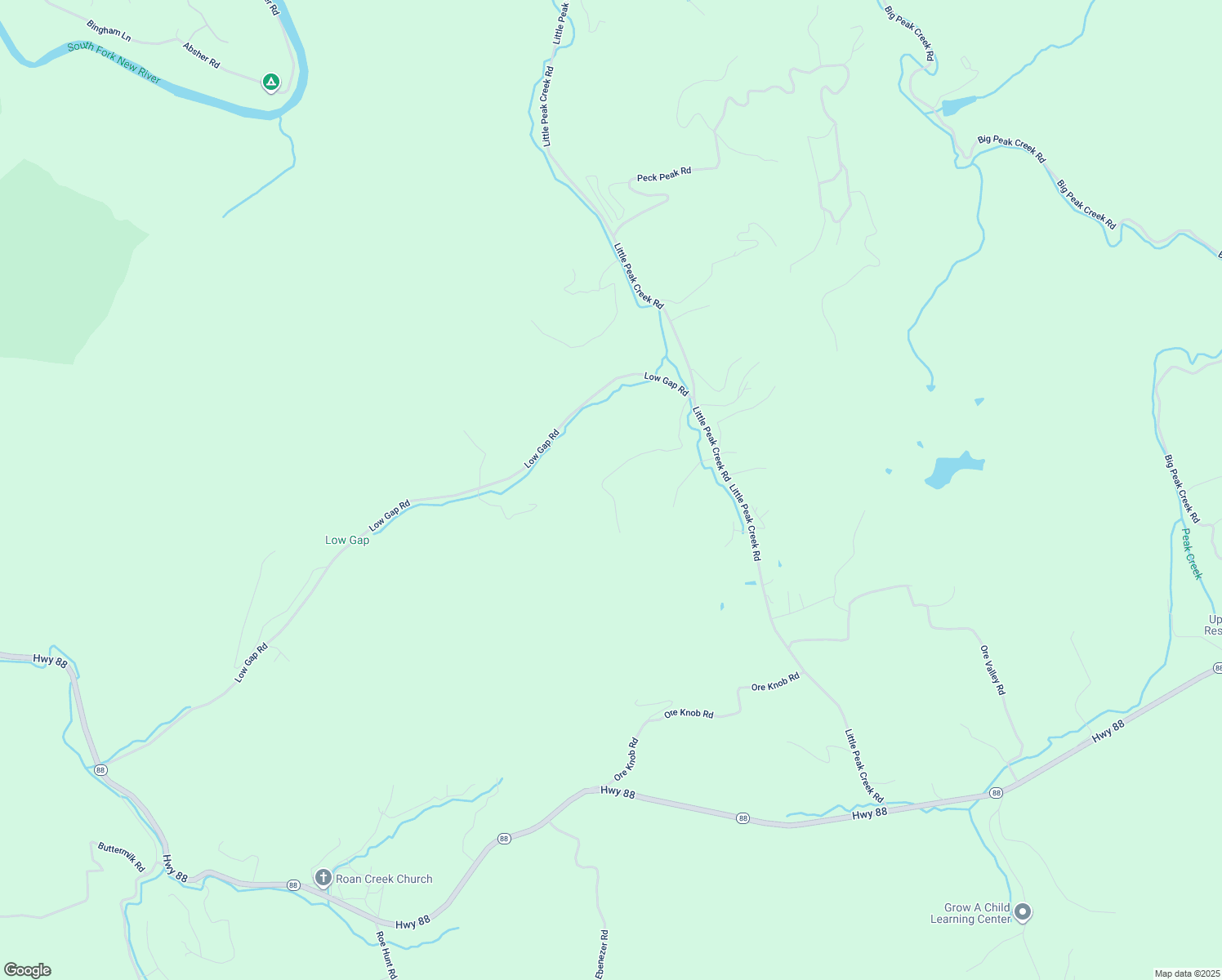 map of restaurants, bars, coffee shops, grocery stores, and more near 587 Ore Knob Manor Road in Jefferson