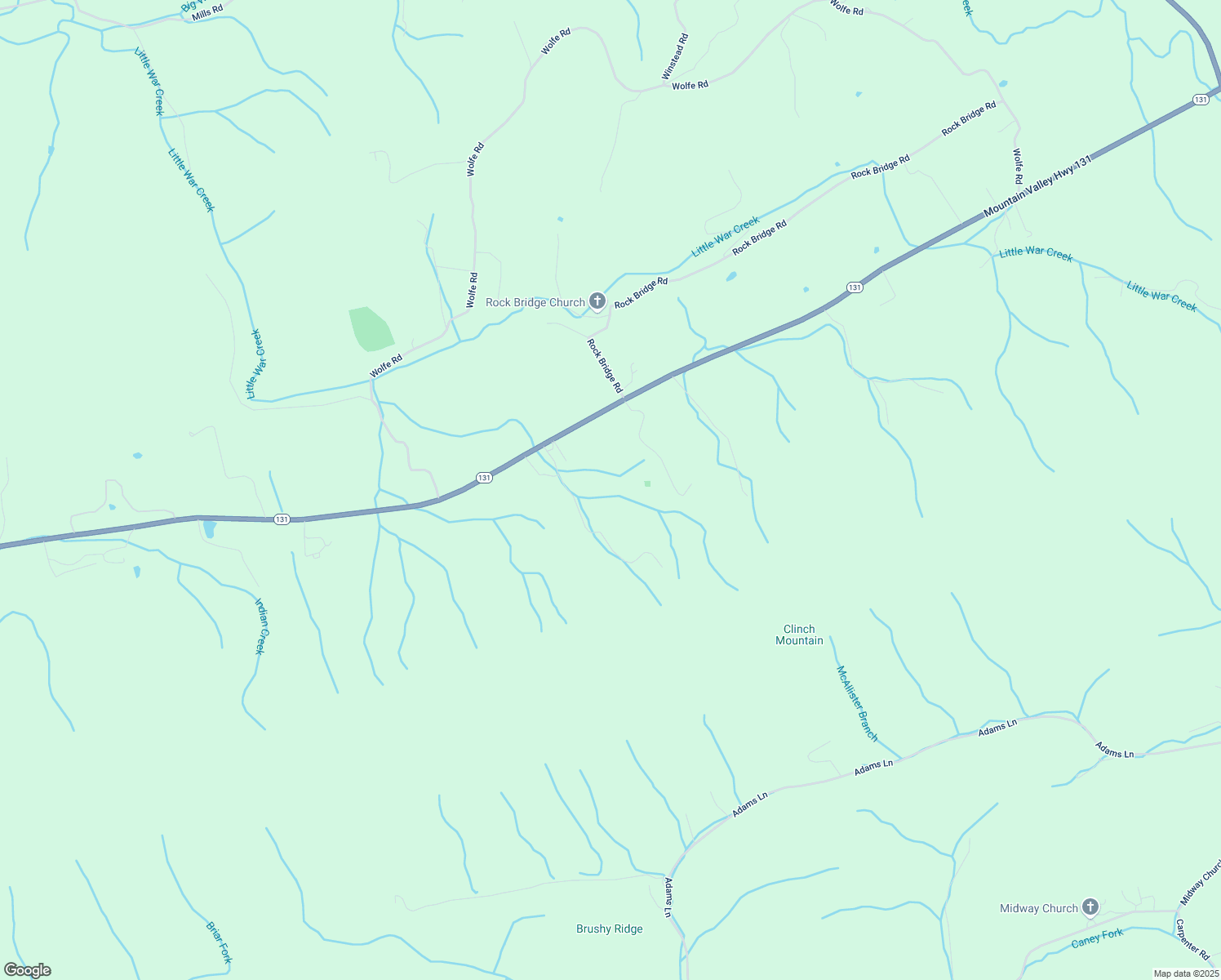 map of restaurants, bars, coffee shops, grocery stores, and more near Mountain Valley Highway 131 in Thorn Hill