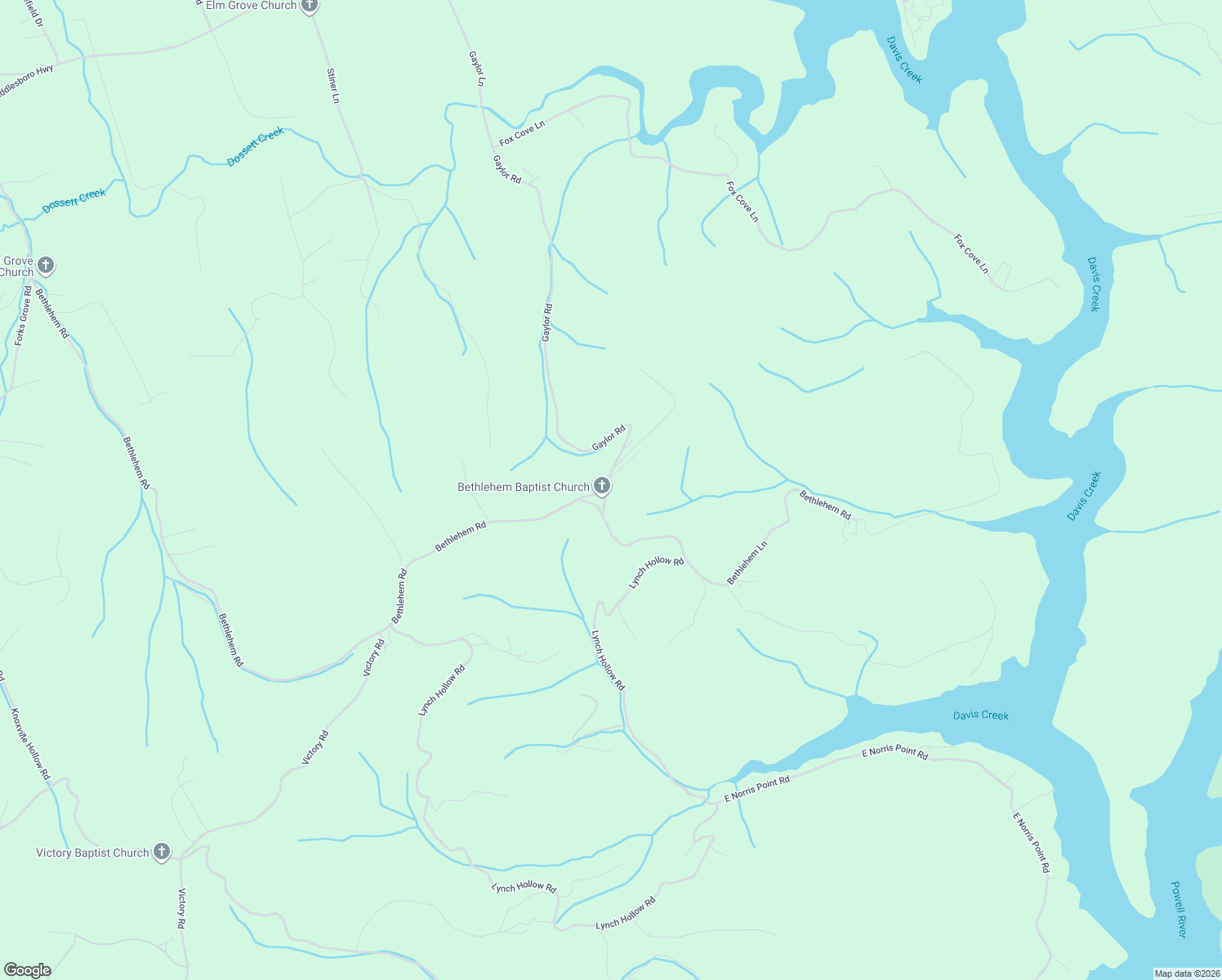 map of restaurants, bars, coffee shops, grocery stores, and more near 138 South Gaylor Road in LaFollette