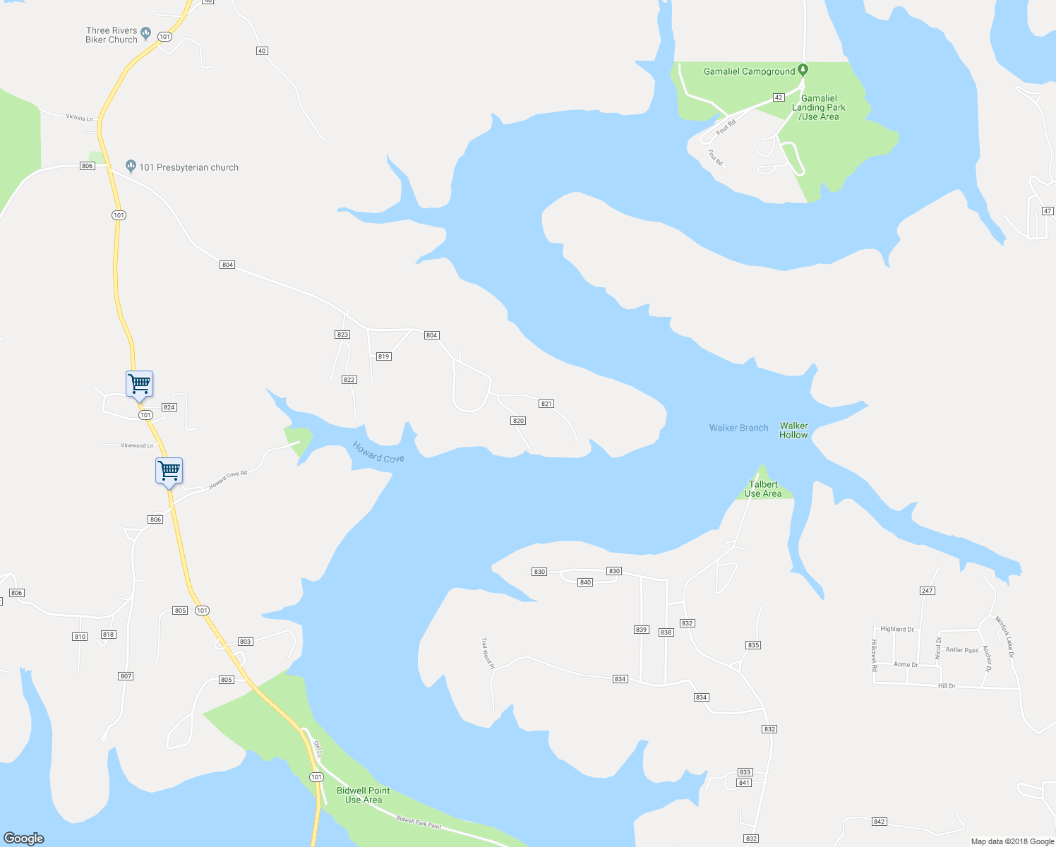 map of restaurants, bars, coffee shops, grocery stores, and more near 149 County Road 820 in Gamaliel