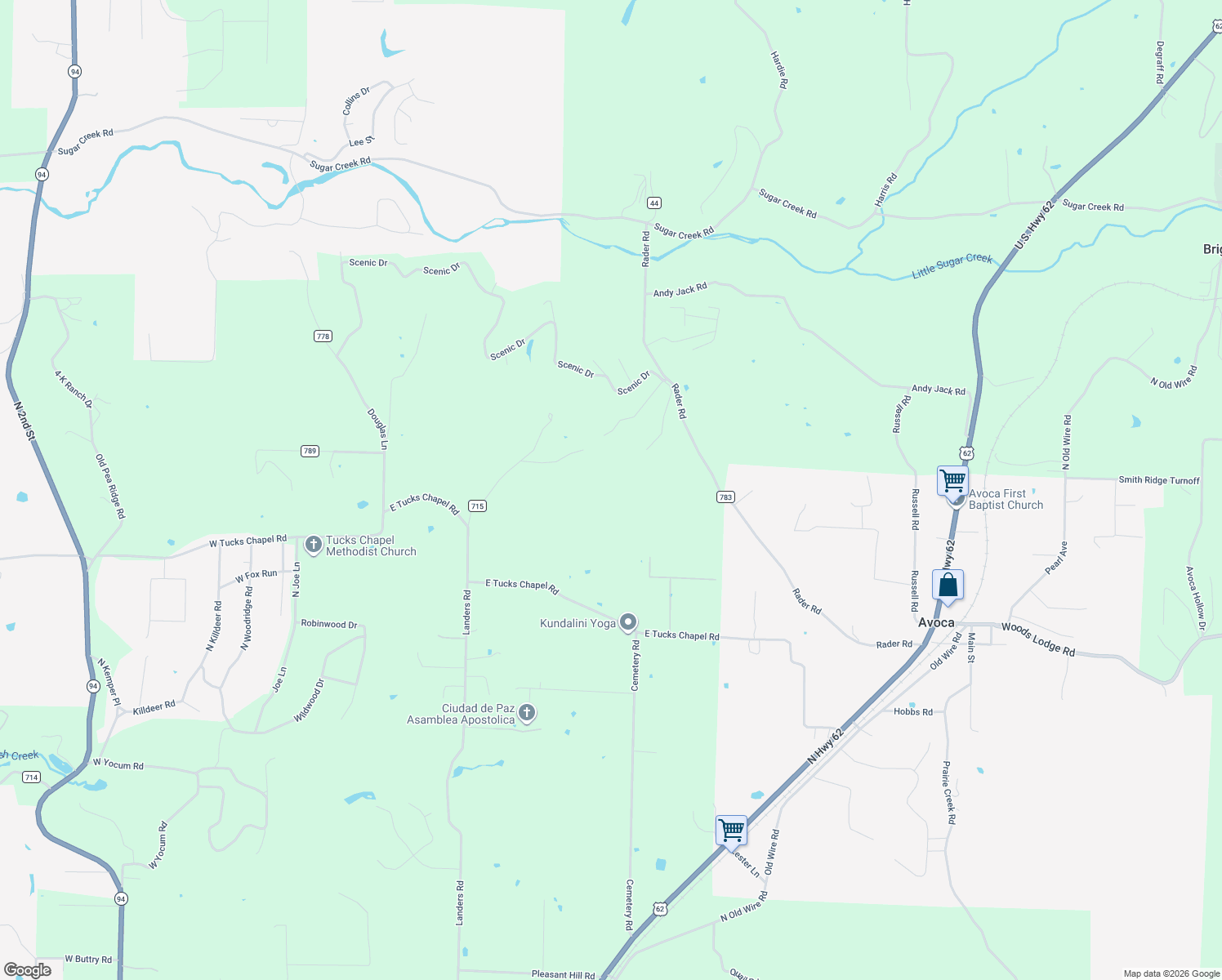 map of restaurants, bars, coffee shops, grocery stores, and more near 13054 East Tucks Chapel Road in Rogers