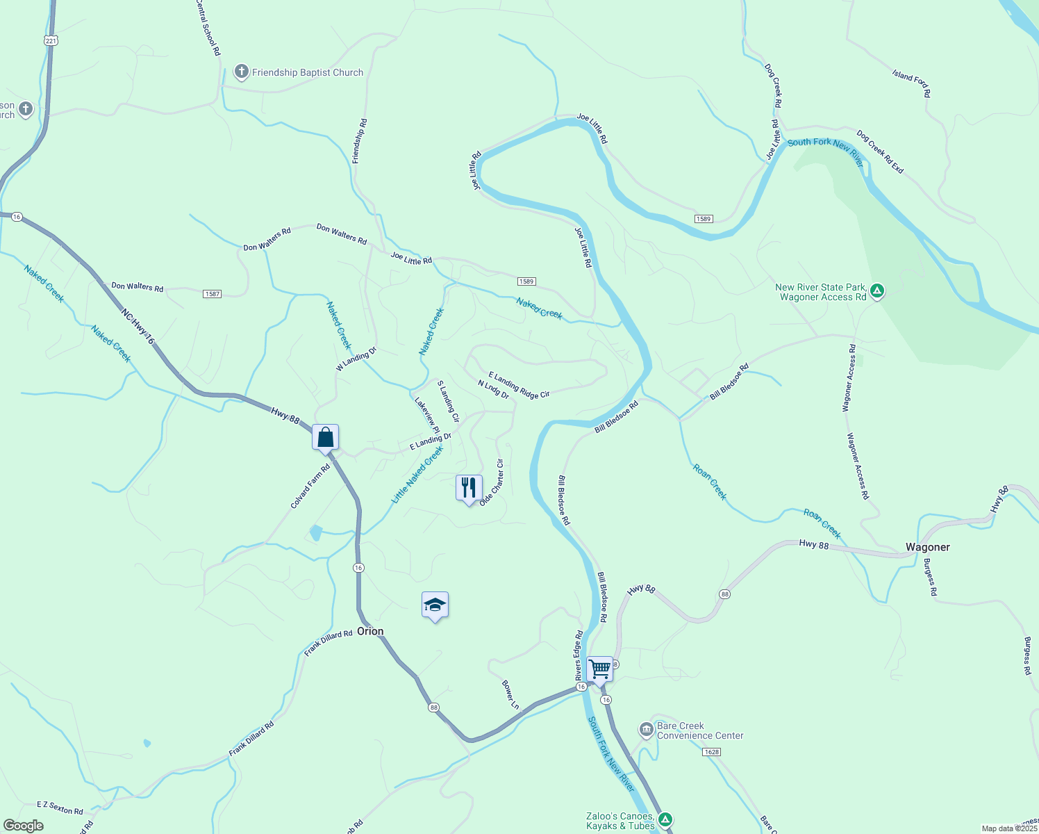 map of restaurants, bars, coffee shops, grocery stores, and more near 892 Olde Charter Circle in Jefferson