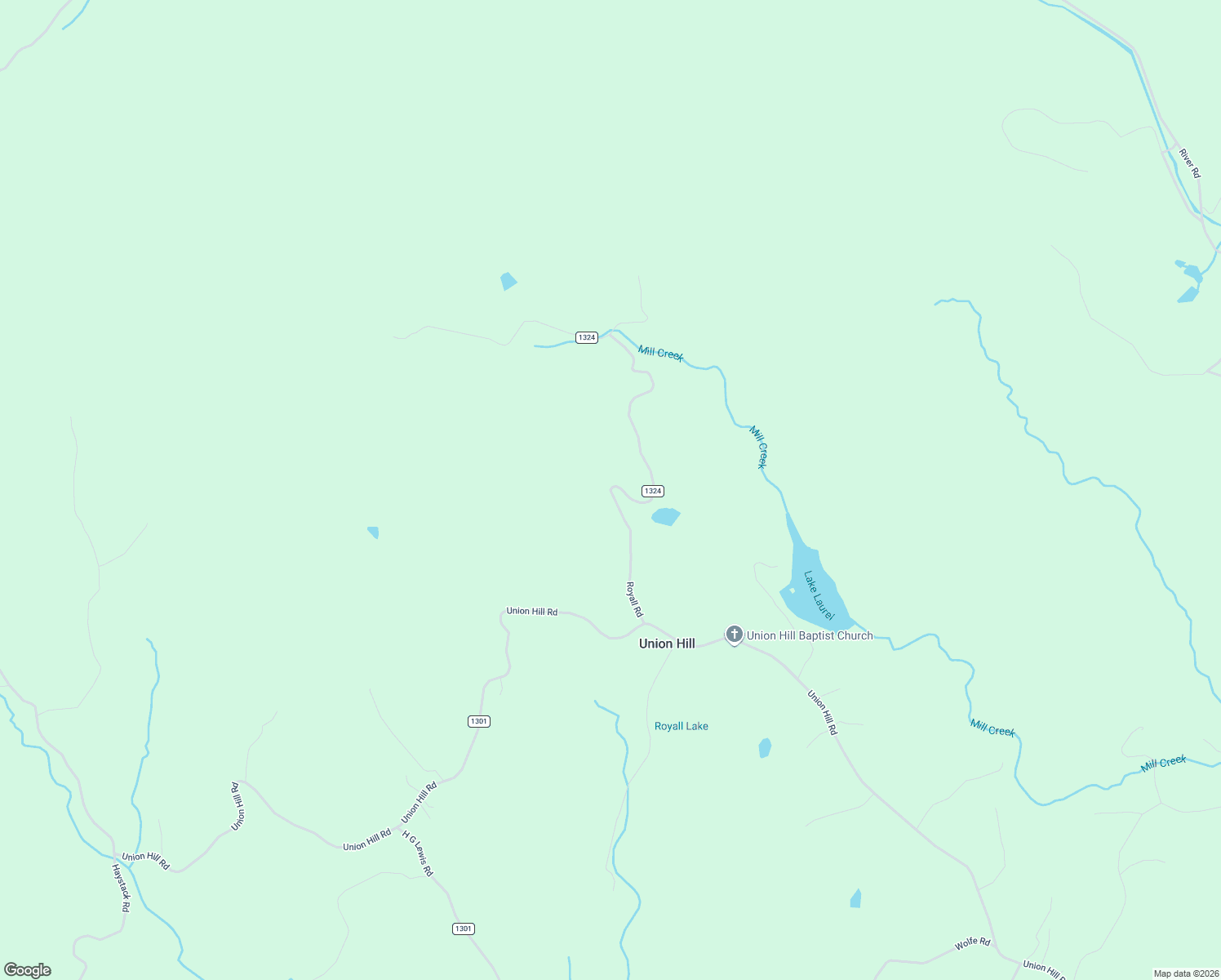 map of restaurants, bars, coffee shops, grocery stores, and more near Royall Road in Surry County