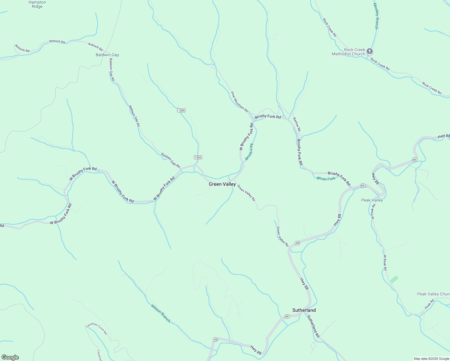 map of restaurants, bars, coffee shops, grocery stores, and more near 696 West Brushy Fork Road in Creston