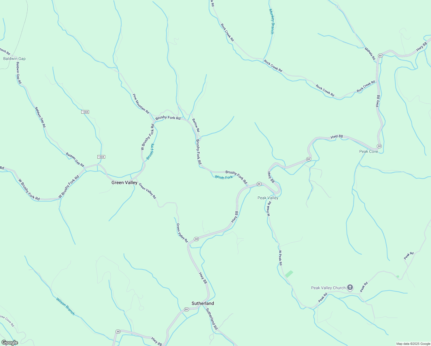 map of restaurants, bars, coffee shops, grocery stores, and more near 476 Brushy Fork Road in Creston