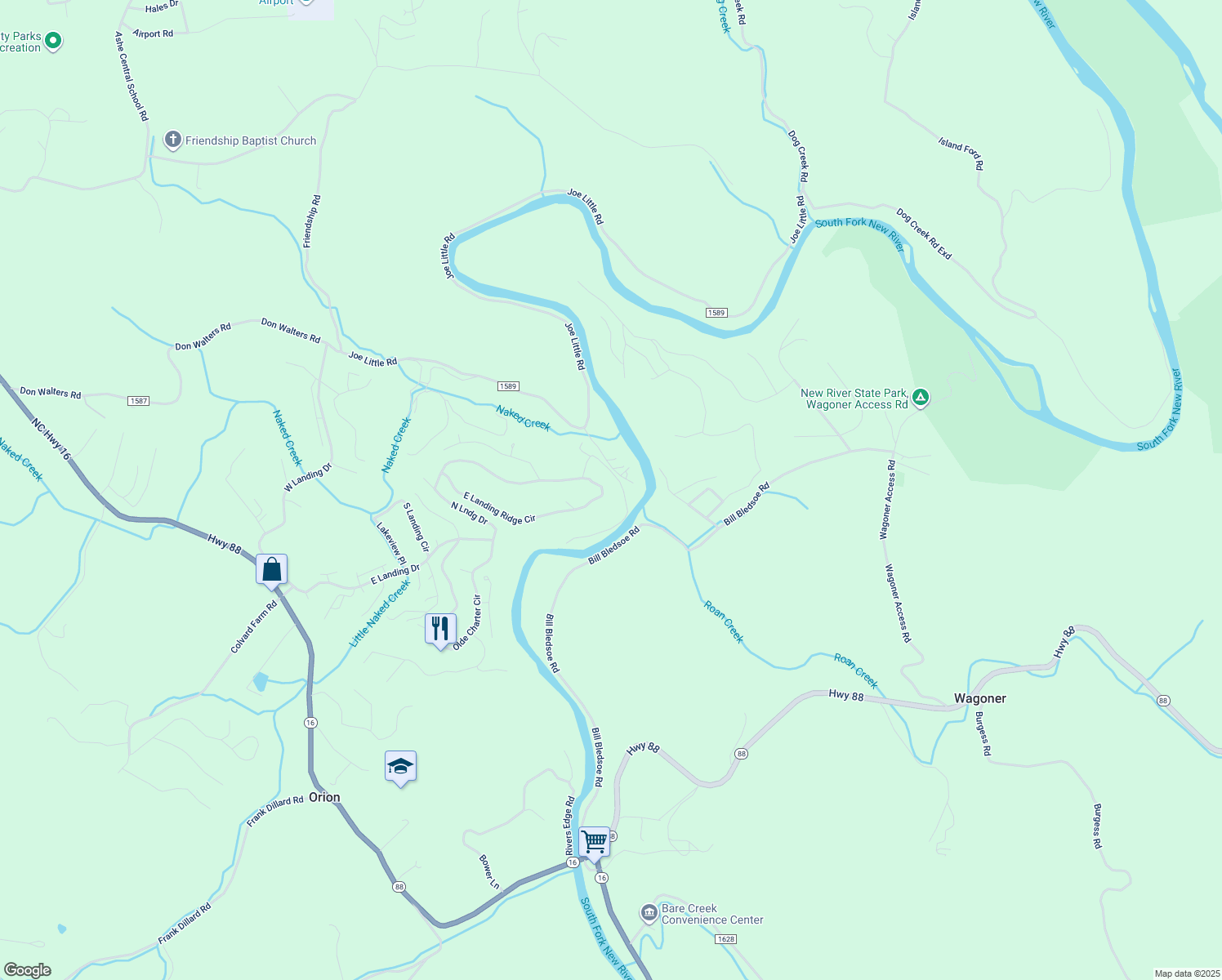map of restaurants, bars, coffee shops, grocery stores, and more near 718 East Landing Ridge Circle in Jefferson